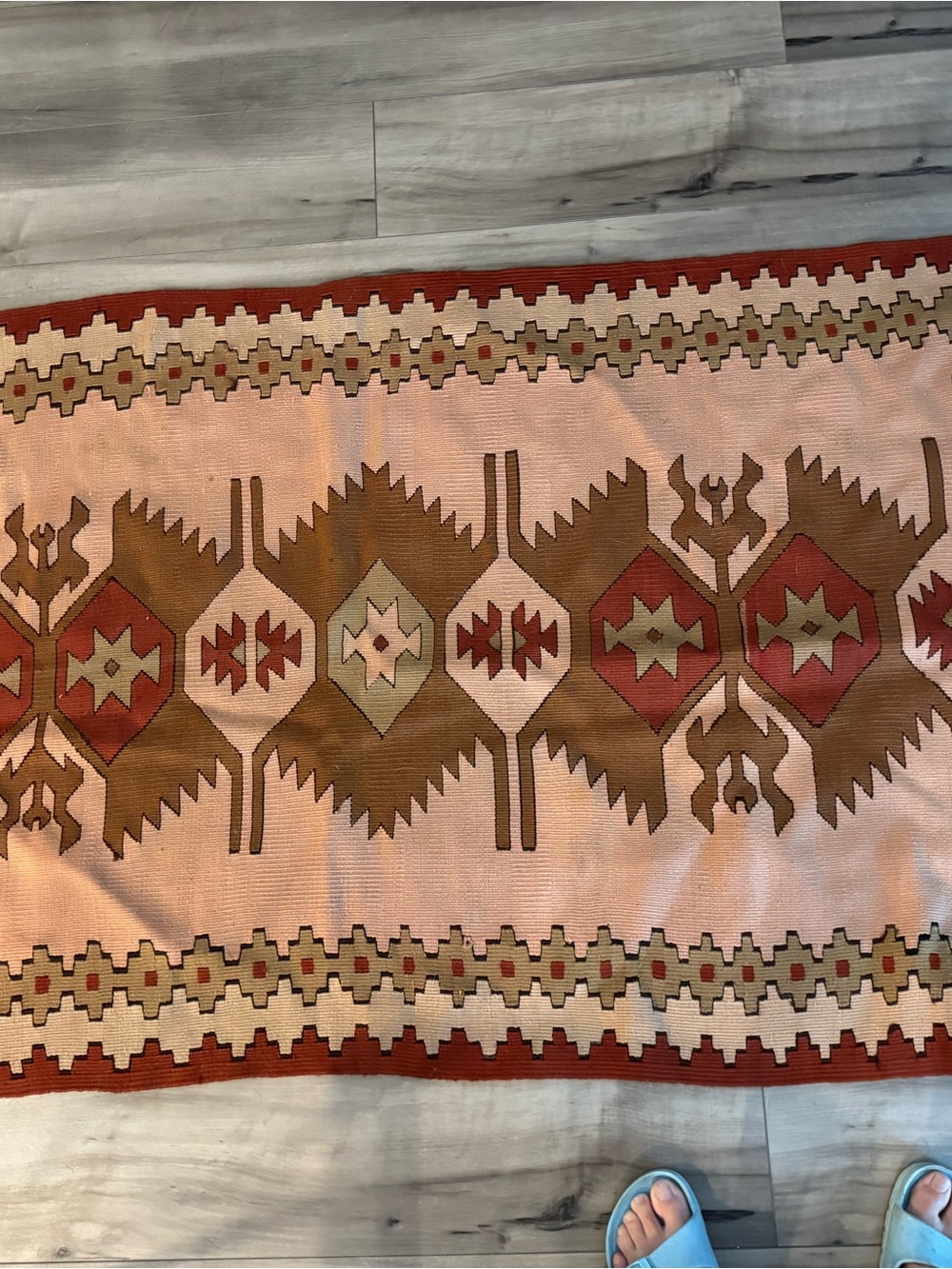 Vintage Handwoven Anatolian Turkish Wool Kilim Rug